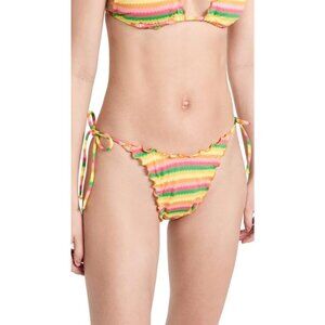 L*Space Women's Roger Bitsy Bikini Bottoms in Under The Sun Stripe New